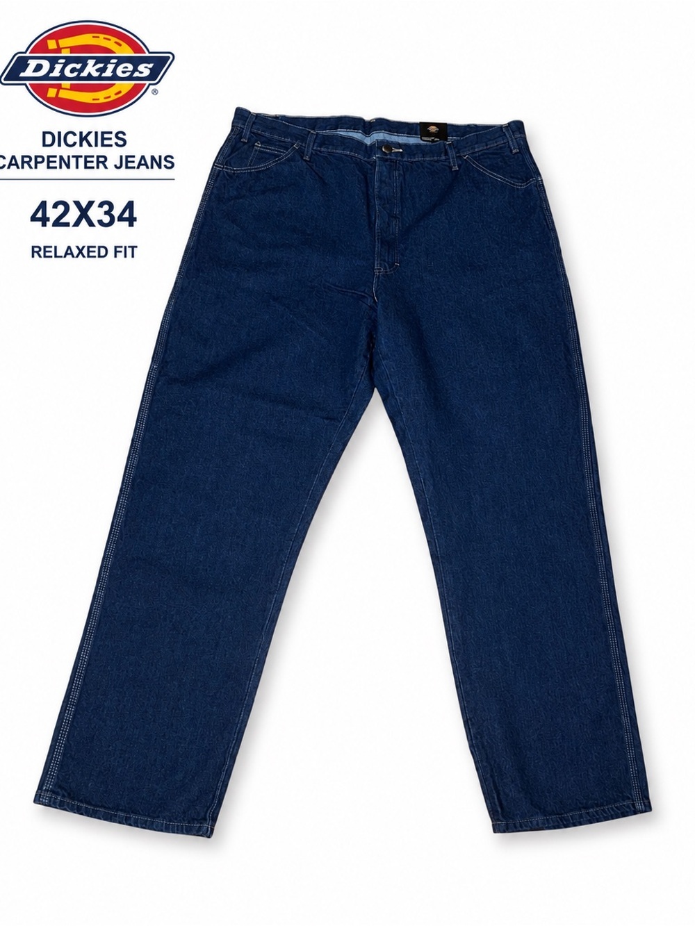 Dickies Carpenter Jeans NWT 42x34 Relaxed Fit Utility Work Denim Blue